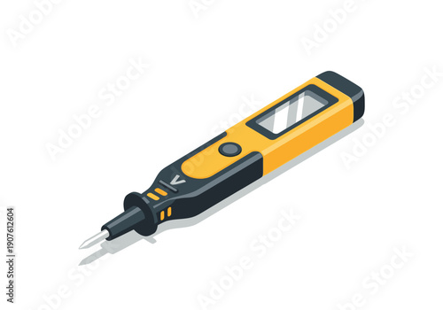 Close-up illustration of a digital multimeter on white background viewed from above