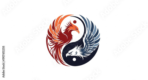 Phoenix Yin Yang Symbol.