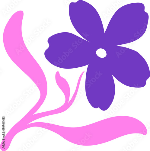 Cute Lineless Artisanal Purple Flower Decorative