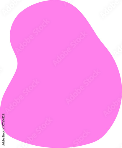 Abstract Pink Blob Shape, Cute Lineless Artisanal Decorative