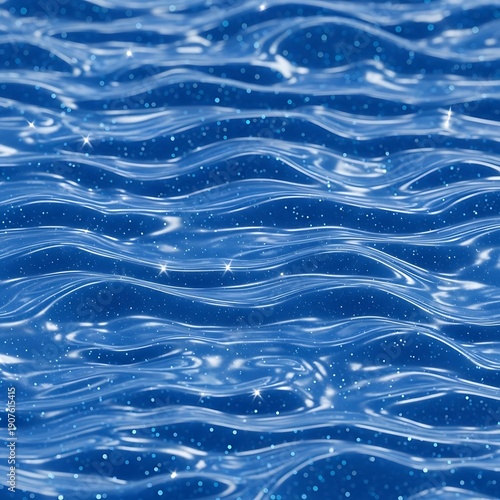 Wallpaper Mural Deep blue liquid surface displays shimmering, undulating waves with sparkling highlights. Torontodigital.ca
