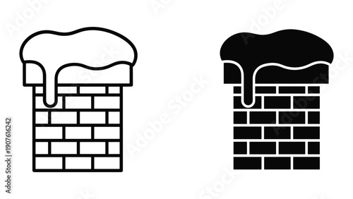 Chimney cap with drip icon in line and solid style