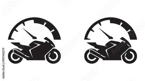 Motorcycle speedometer icon set