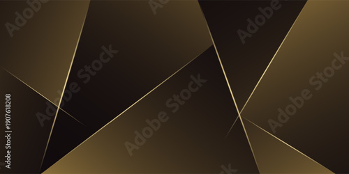 Abstract Luxury gold black with glowing lines background, Elegant polygon background vector for branding presentation. eps 10