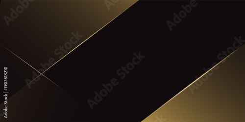 Abstract Luxury gold black with glowing lines background, Elegant polygon background vector for branding presentation. eps 10