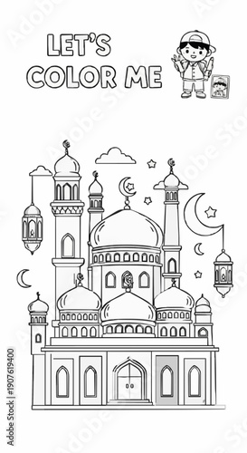 A page describes a mosque as a place of worship for the community