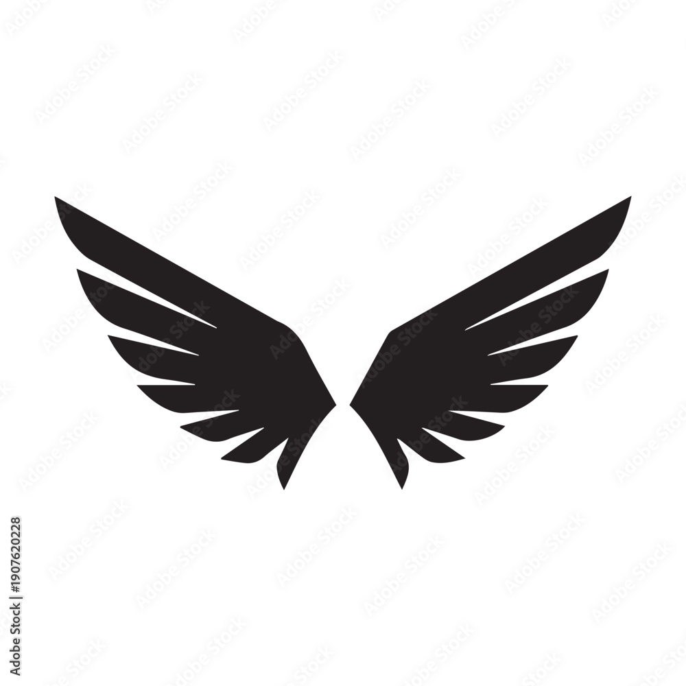 Obraz premium Angel Wings Symbol Logo Design