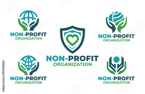 5 NGO or Non-Profit Logo Set Modern Minimalist Social Impact Collection