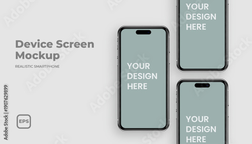 Realistic smartphone mockup mobile phone vector