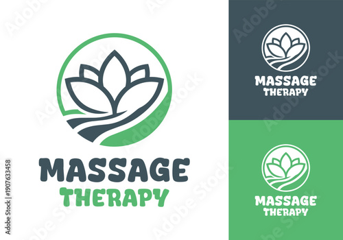 Massage Therapy Logo Modern Minimalist Wellness Identity.