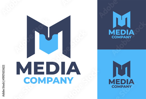 Media Company Logo Modern Minimalist Digital Identity.