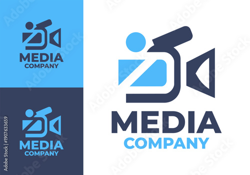 Media Company Logo Modern Minimalist Studio Brand.