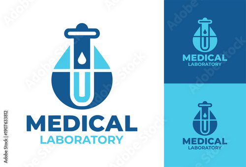 Medical Laboratory Logo Modern Minimalist Biotech Identity.