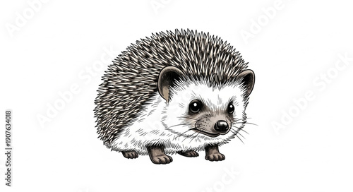 Small Hedgehog Animal Illustration.