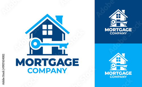 Mortgage Company Logo Modern Minimalist Home Loan Branding