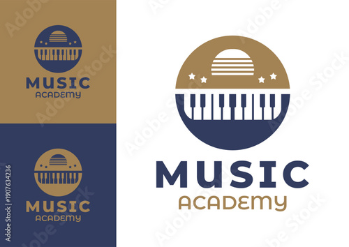Music Academy Logo Modern Minimalist Musical Arts Identity