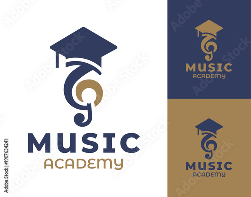 Music Academy Logo Modern Minimalist Music Learning Branding