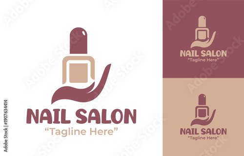 Nail Salon Logo Modern Minimalist Beauty Identity.