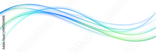 Elegant blue green silk ribbon motion isolated on transparent