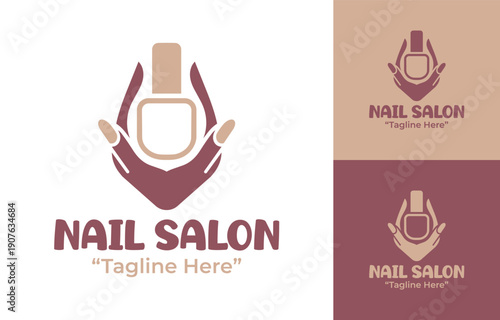Nail Salon Logo Modern Minimalist Nail Care Identity.