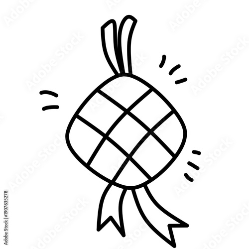 Photos Doodle Ketupat Indonesian Rice Cakes