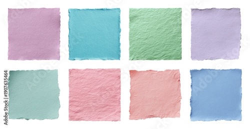 PNG Colorful textured paper squares on transparent background