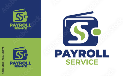 Payroll Service Logo Modern Minimalist Wallet Finance Identity