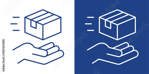 Shipping Blue And White Icon Style Collection