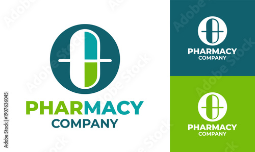 Pharmacy Company Logo Modern Minimalist Medical Identity