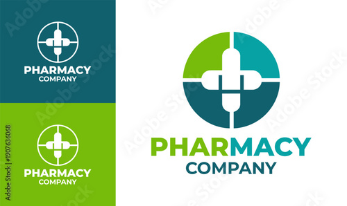 Pharmacy Company Logo Modern Minimalist Healthcare Identity