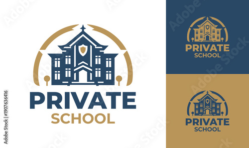 Private School Logo Modern Minimalist Luxury Education Identity