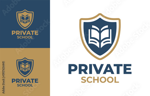 Private School Logo Modern Minimalist Academic Shield Identity