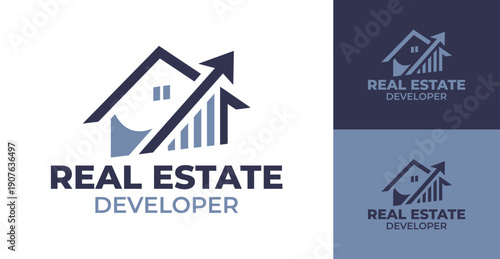 Real Estate Developer Logo Modern Minimalist Property Growth Identity