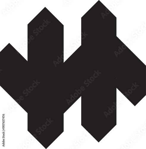 HN or HS letter modern logo design