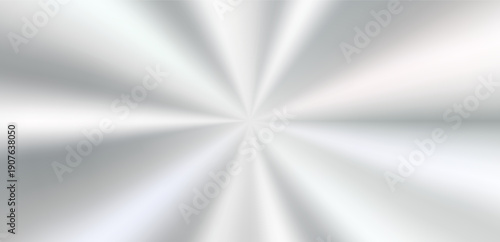 Radial brushed steel gradient with polished reflective texture and symmetrical metallic design background