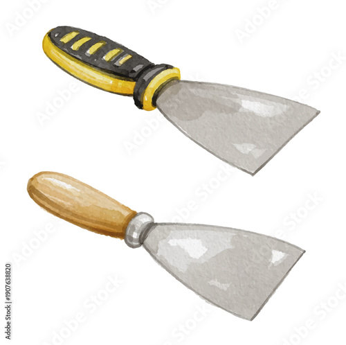 Watercolor paint scraper isolated on white background