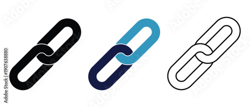 Chain icon vector. Chain link icon vector set. Silhouette of chain icon for app, website, UI, UX and logo design. Vector illustration.
