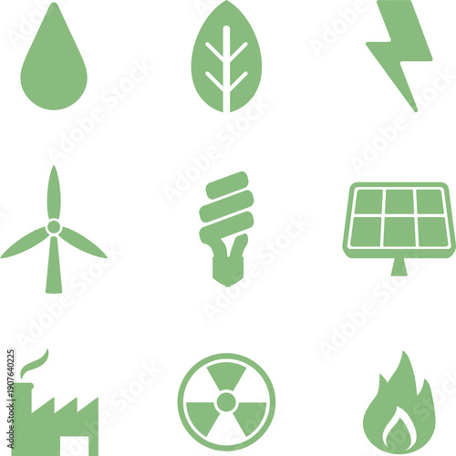 Electrical service icons with voltage meter and power line vector