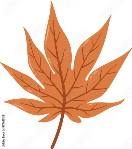 Illustration of Autumn Maple Leaf for Thanksgiving Card