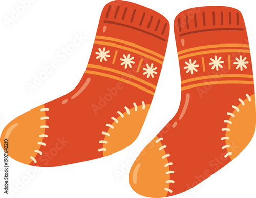 Colorful Hand Drawn Socks for Autumn Season