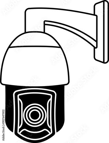 CCTV Camera Security Electronic Device Line Art