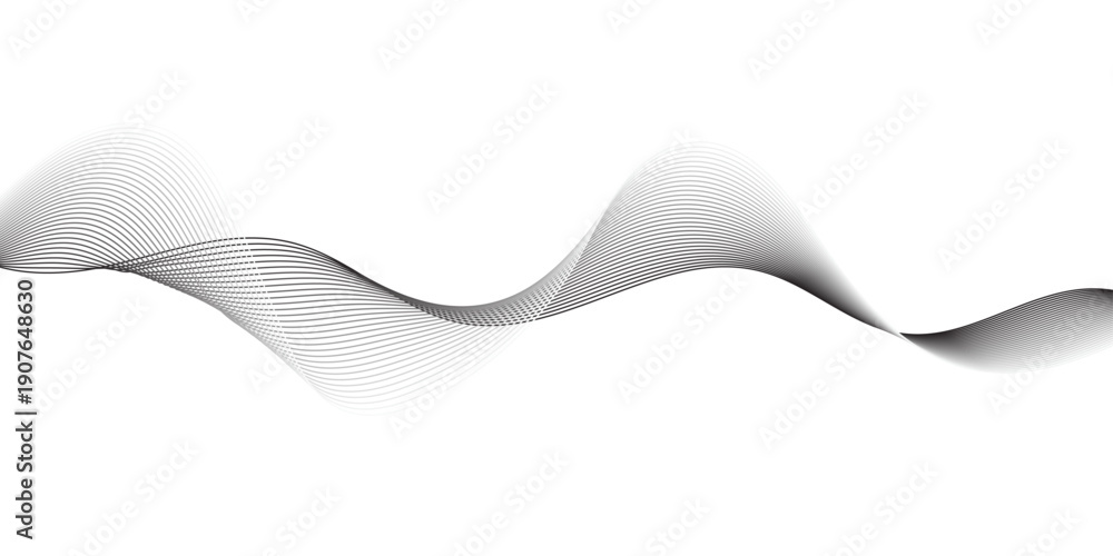 Fototapeta premium Abstract smooth wave line on white background.