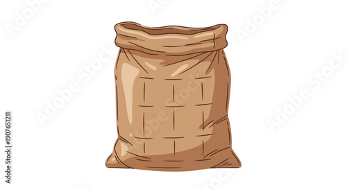 A large sack or bag filled with an unspecified material viewed from the front