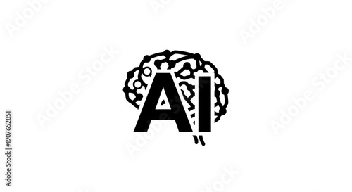 Artificial Intelligence Brain Logo Design Concept.