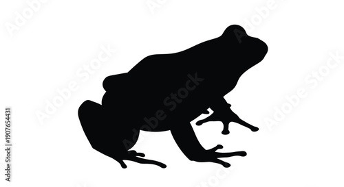 Black silhouette of a frog in a crouching or resting position