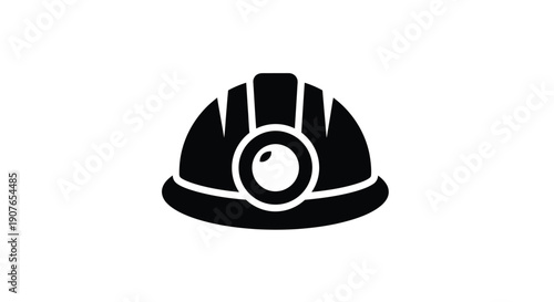 Simple black silhouette of a construction worker s hard hat