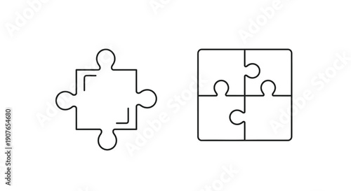 Simple puzzle pieces illustration showcasing connection and completion concepts