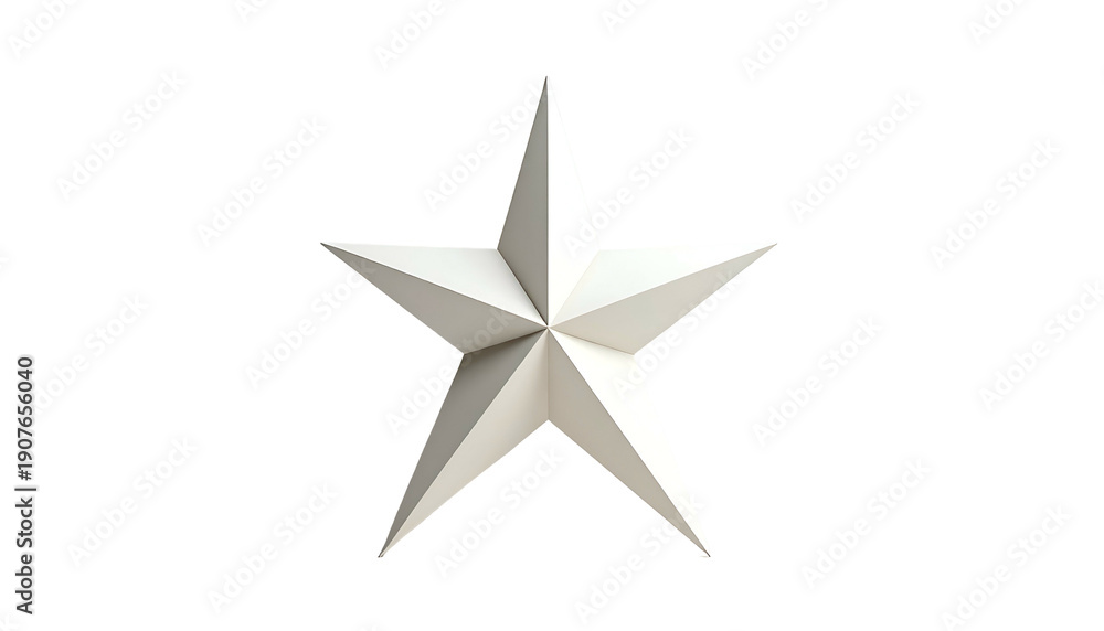 Obraz premium Silver Star Shape Isolated on White Background.