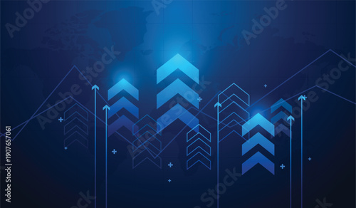 Business finance growth global technology. Market trading investment background. Profit income.