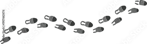 Footprint Trail of Shoe Prints on White Background vector